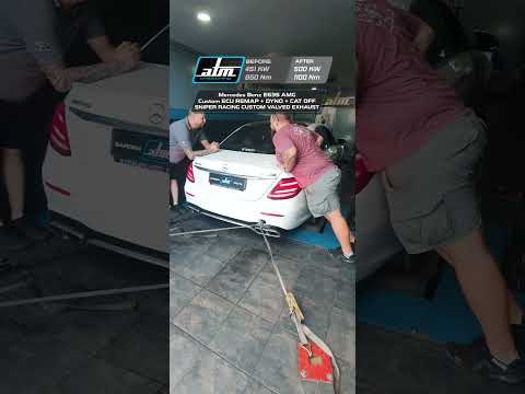Mercedes-AMG E63 S during its custom SNIPER Racing exhaust and ATM dyno project